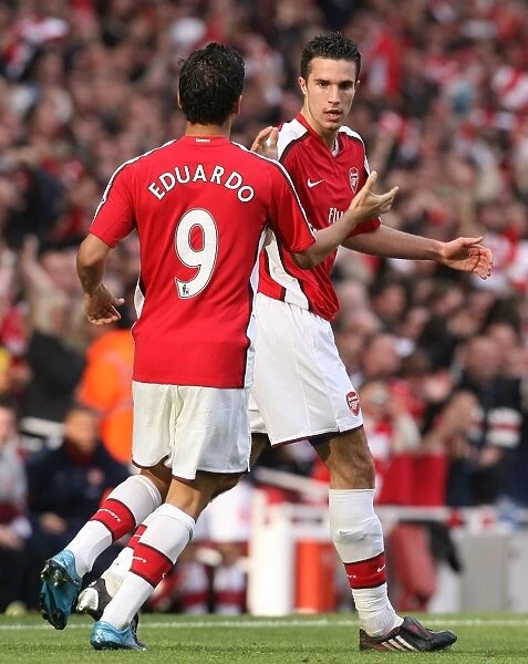 Robin van Persie and Eduardo: Unstoppable Arsenal Duo Celebrates Historic 3:0 Victory Over Tottenham Hotspur