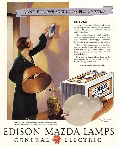 1920s USA edison mazda lamps general electric lamps light bulbs appliances