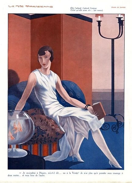 La Vie Parisienne 1920s France Lorenzi cc portraits goldfish reading glamour books fish