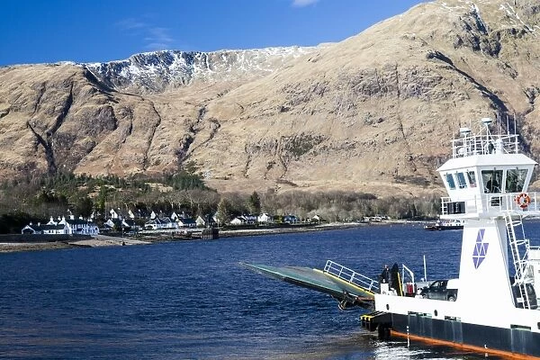 The Corran ferry heading westwards across Loch Linnhe, Highland Region, Scotland