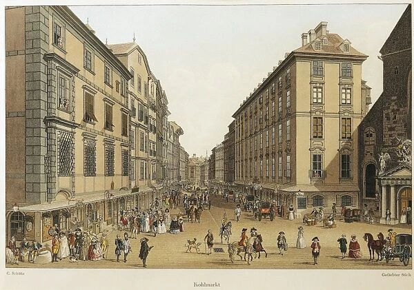 Austria, Vienna, The Kohlmarkt, color print