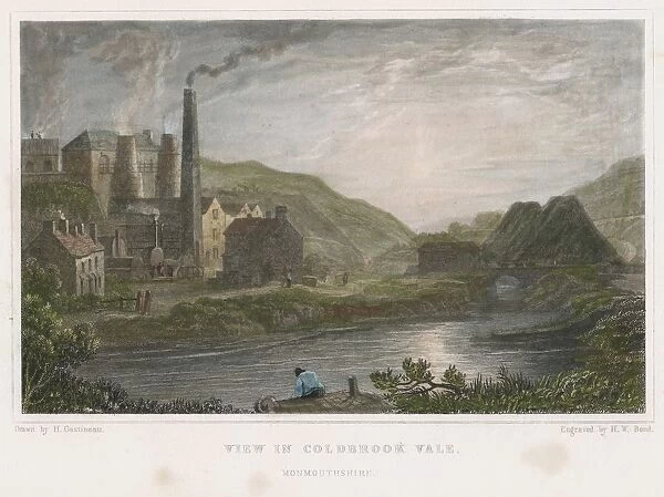 Blast furnaces for production of iron at Coalbrookdale, Monmouthshire, c1830. This
