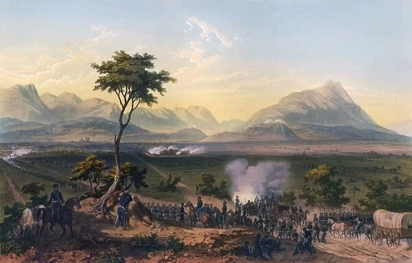 Capture of Monterey hand-coloured lithograph after Carl Nebel. Mexican-American War 1846-1848