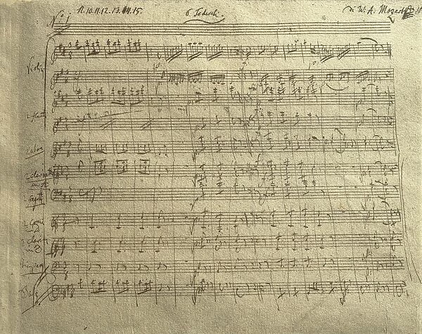 Czech Republic, Prague, Symphony No. 38 in D major called Prague symphony by Wolfgang Amadeus Mozart (1756-1791), Autograph score
