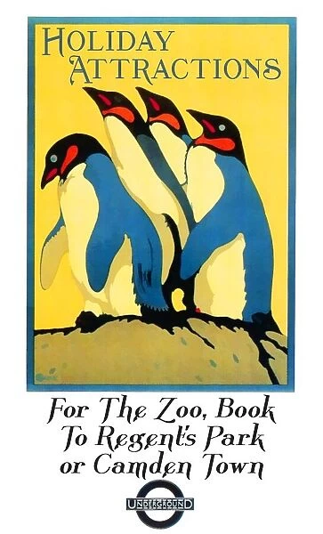 England  /  UK: Holiday Attractions - For the Zoo, Book to Regents Park or Camden Town, by Charles Paine (1895 - 1967), Underground Electric Railway Company, London, 1921