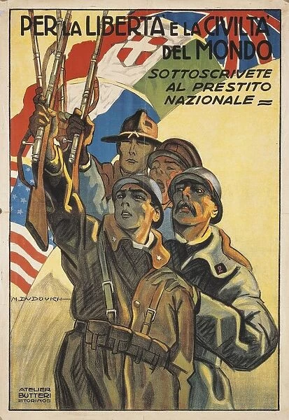 First World War, Propaganda poster for launch of war loan by Marcello Dudovich