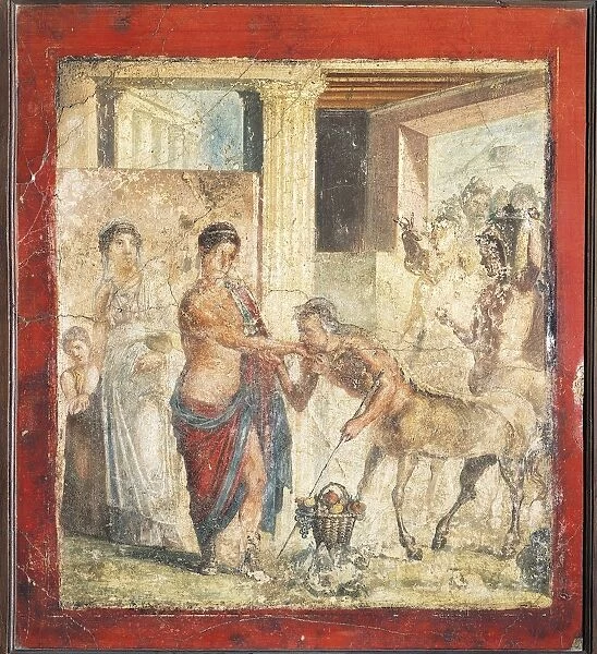 Fresco depicting centaur at wedding of Pirithous and Hippodamia from Pompeii, Italy