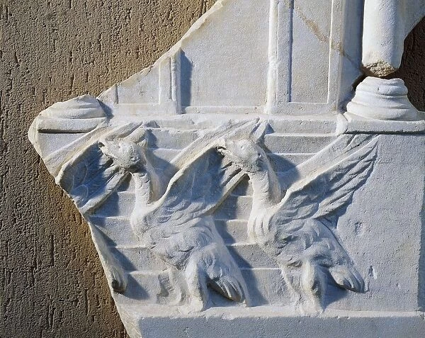 Frieze representing Capitol sacred geese that warned Romans of arrival of Gauls, Temple of Juno, from Rome