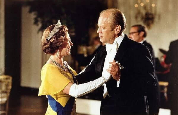 Gerald Ford (1913-2006) 38th President of the United States 1974-1977, dancing with