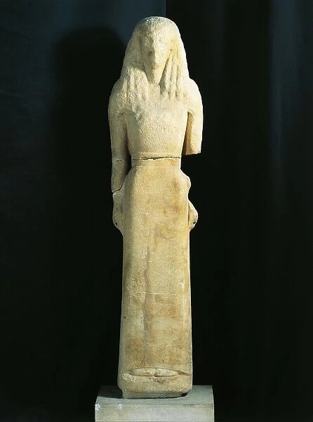 Greek civilization, 7th century b. c. statue of Artemis or Kore Micandre, from Artemision of Delos
