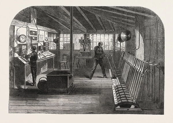 Interior of the A. B. Signal-Box of the South Eastern Railway at the London Bridge Station