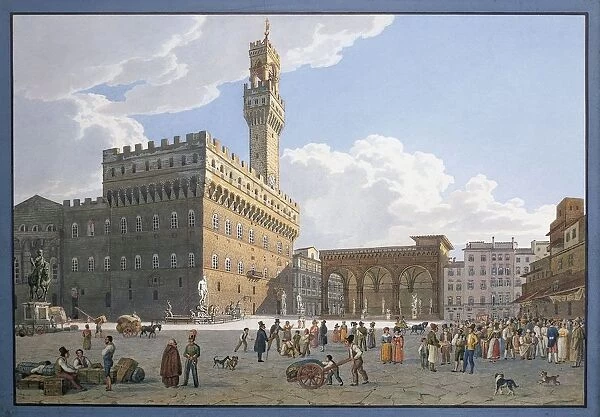 Italy, Florence, View of Piazza della Signoria