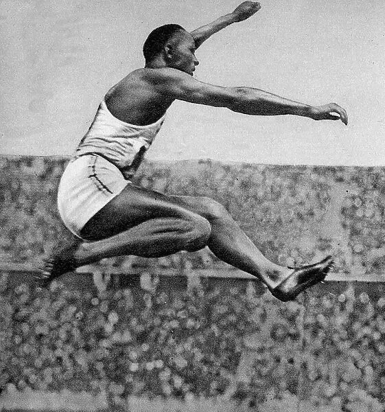 Jesse Owens (1913 - 1980) American track and field athlete. He participated in the