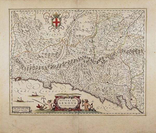 Map of Eastern Liguria Region, by Giovanni Antonio Magini