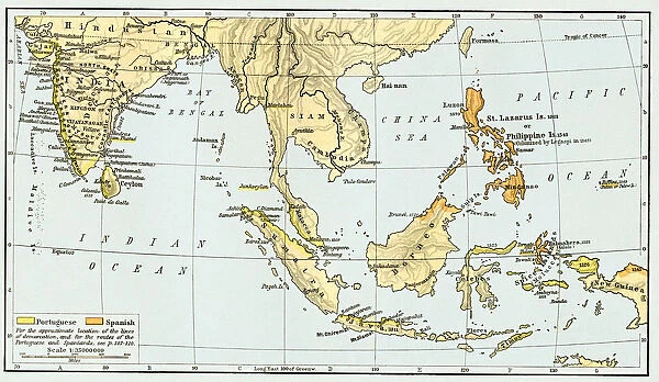 Map of the Portuguese Colonial Dominions in India and the Malay Archipelago, 1498 -1580