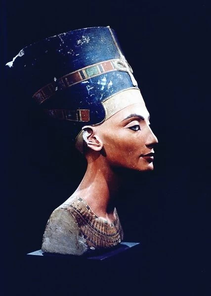 Nefertiti (14th century BC) Egyptian queen, consort of heretic king Akhenaton. Sculptured