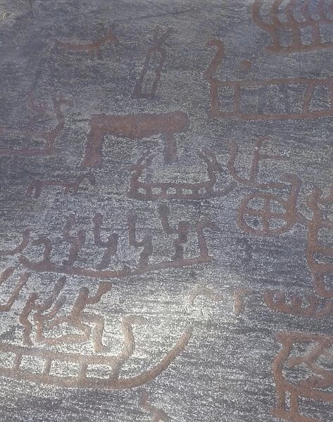 Norway, Kalnes, Rock carvings from Bronze Age