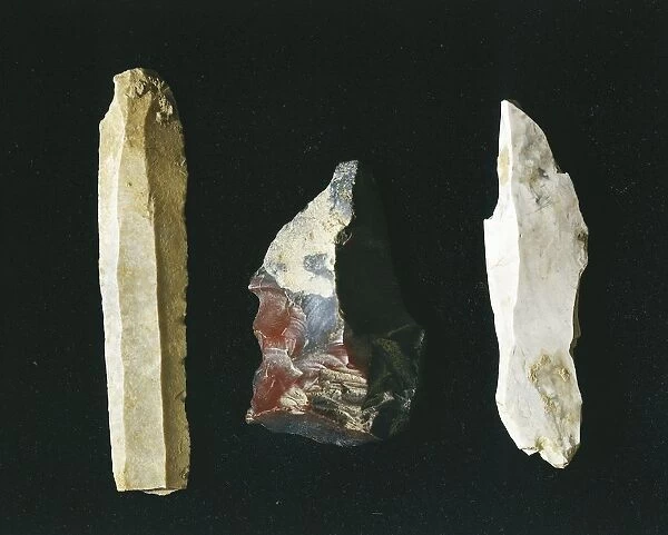 Paleolithic flint tools, scrapers