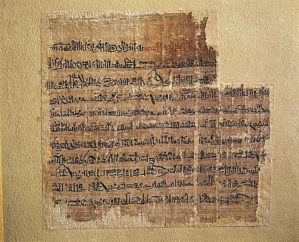 Papyrus of poem of Pentaur written in hieratic, account of the battle of Kadesh conducted by Ramses II