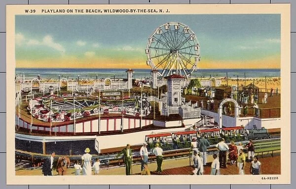 Playland Amusement Park. ca. 1936, Wildwood, New Jersey, USA, PLAYLAND ON THE BEACH, WILDWOOD-BY-THE-SEA, N. J