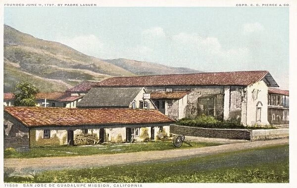 San Jose de Gaudalupe Mission, California Postcard. ca. 1915-1925, San Jose de Gaudalupe Mission, California Postcard