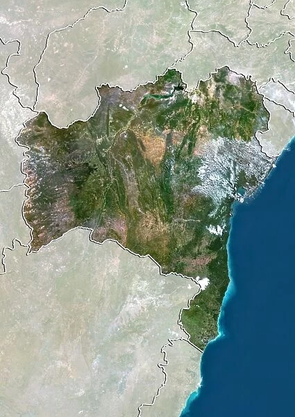 State of Bahia, Brazil, True Colour Satellite Image