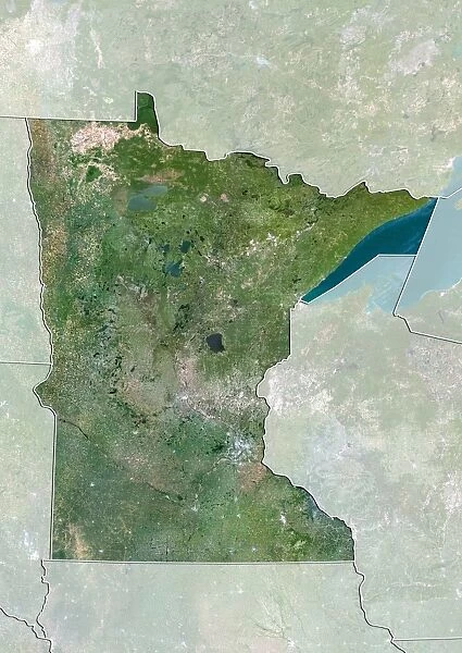 State of Minnesota, United States, True Colour Satellite Image