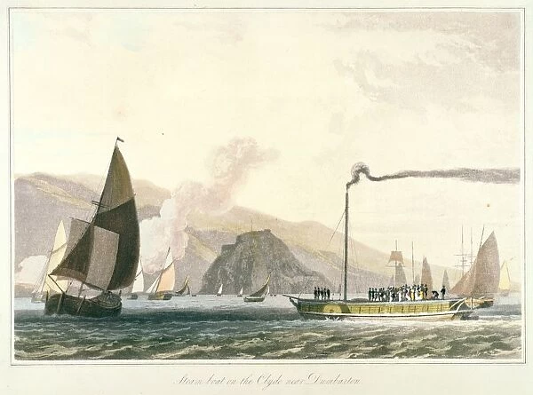 Steamboat on the Clyde near Dumbarton, Scotland. Aquatint from William Daniel A Voyage