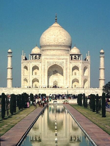 The Taj Mahal is a mausoleum located in Agra, India, built by Mughal emperor Shah