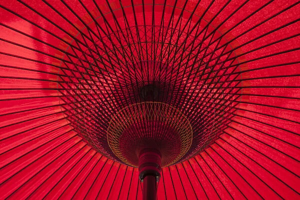 Underneath red umbrella close to Ryoanji Temple, Kyoto Japan 1