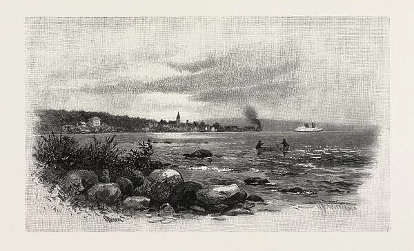 Village of Sault Ste. Marie, Canada, Nineteenth Century Engraving