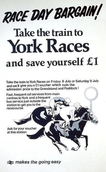 Take the Train to York Races, BR poster, 1977