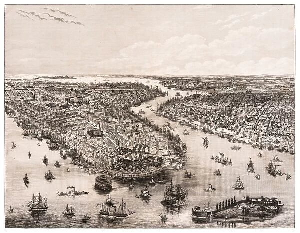 The Bay of New York and Brooklyn engraving 1853