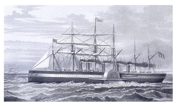 Iron sailing steamship Great Eastern Transatlantic