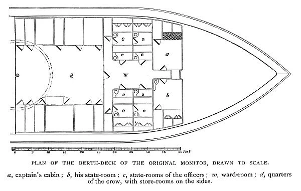 Plan of berth deck of the original monitor warship