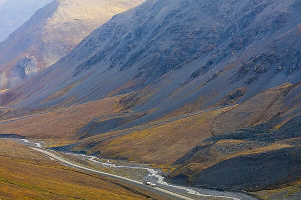 Road near Atigun Pass, Alaska, USA