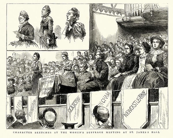 Womens suffrage meeting at St Jamess Hall, 1884, 19th Century