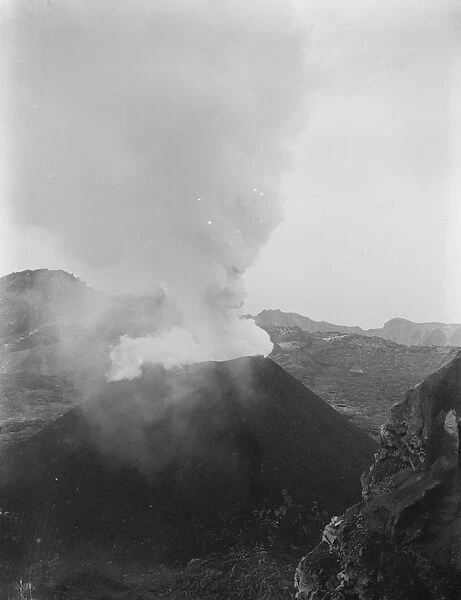 Small crater inside large crater of Vesuvius. 1926