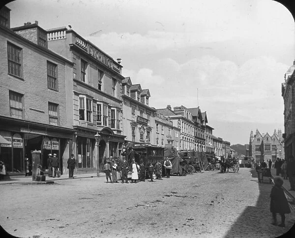Boscawen Street view from west end looking east, Truro, Cornwall. Around 1900