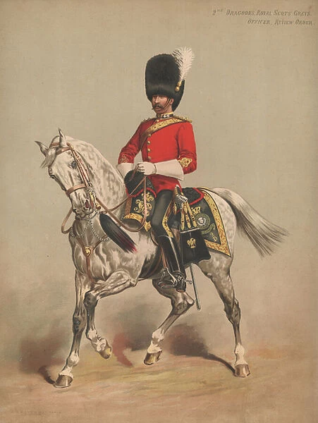 2nd Dragoons, Royal Scots Greys, Officer, Review Order (chromolitho)