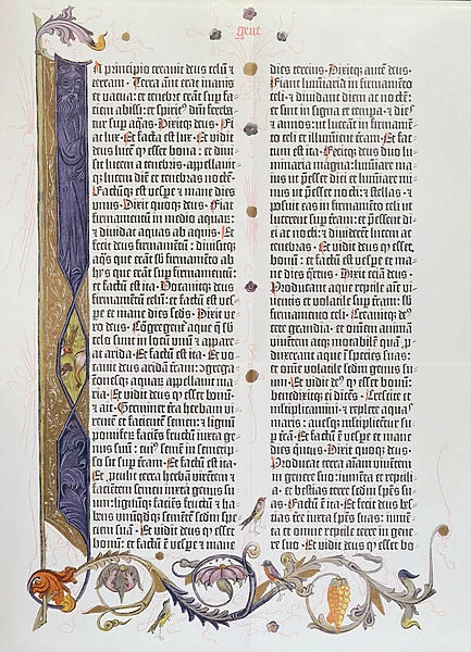 The 36-line Bible, printed by Gutenberg (vellum)