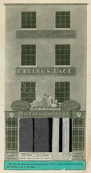 392 Strand, London;Geo. Fred. Urling & Co, Lace Makers (engraving)