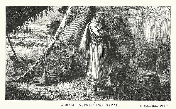 Abram instructing Sarai (engraving)