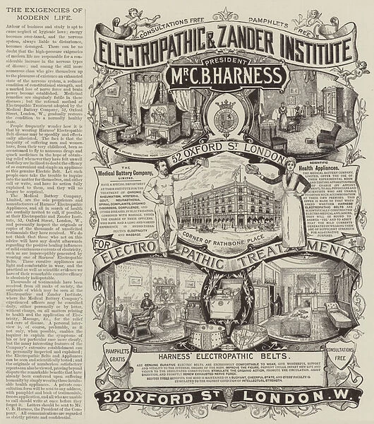 Advertisement, The Medical Battery Company (engraving)