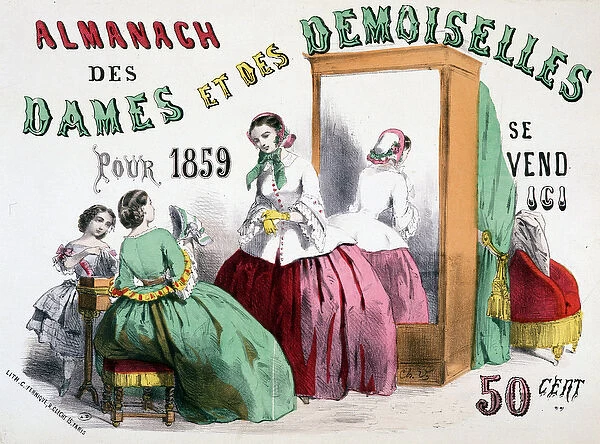 Advertising poster for the Almanach of Ladies and Ladies for 1859