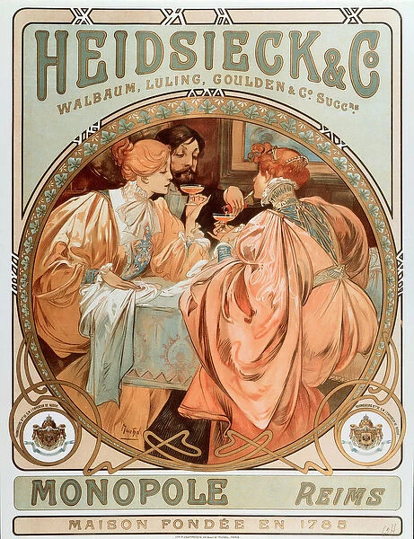 Advertising poster for Heidsieck Champagne company (lithography, 1901)