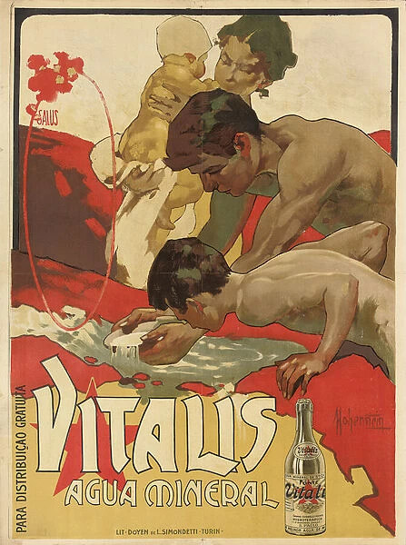Advertising poster for the mineral water Vitalis, 1895 (colour lithograph)