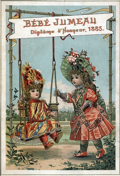 Advertising for Twin dolls in 1885 of the Twin House. (First Manufacture of the World for