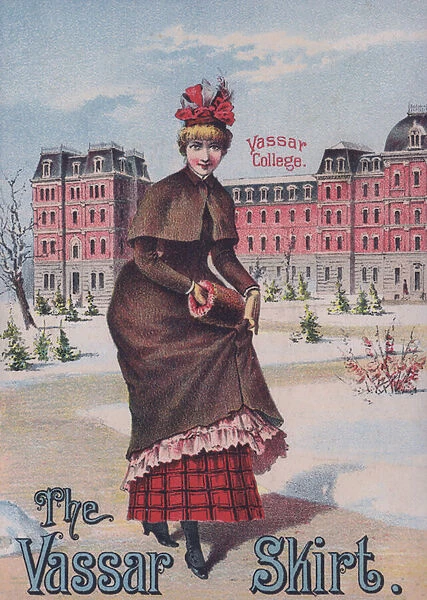 Advertisement for the Vassar skirt (colour litho)