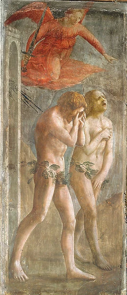 Adam and Eve banished from Paradise, c. 1427 (fresco) (pre-restoration) (see also